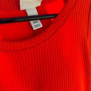 Women's Red Ribbed tank dress